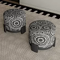Middle Style Round Stool 3d model