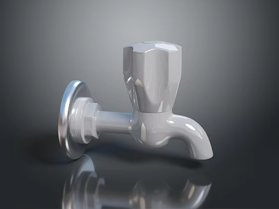 Stainless Steel Modern Hardware Tools Faucet with Polished Chrome Finish for Home Kitchen 3d model