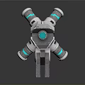 Futuristic Sci Fi Energy Weapon With Blue Neon Lights Silver Gray Body And Scope