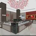 Luxury Jewelry Store Interior Design With Elegant Display Counters Chairs And Ceiling Decor