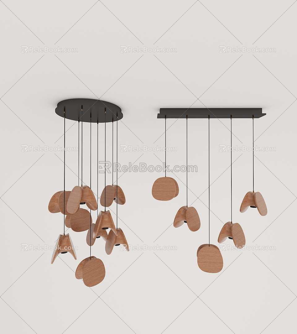 Modern minimalist chandelier combination 3d model