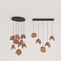 Modern minimalist chandelier combination 3d model