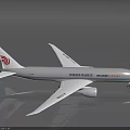 Air China Passenger Aircraft With White Body Red Tail Logo And Blue Stripe