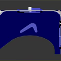 Colorful Cartoon Scene Featuring Blue Console With Red Screen And White Borders