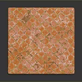 Stone Wood Decorative Cube With Orange Textured Surface And Intricate Woven Design