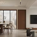 Modern Living Dining Room Interior With Open Layout Sofa Dining Table And Pendant Light