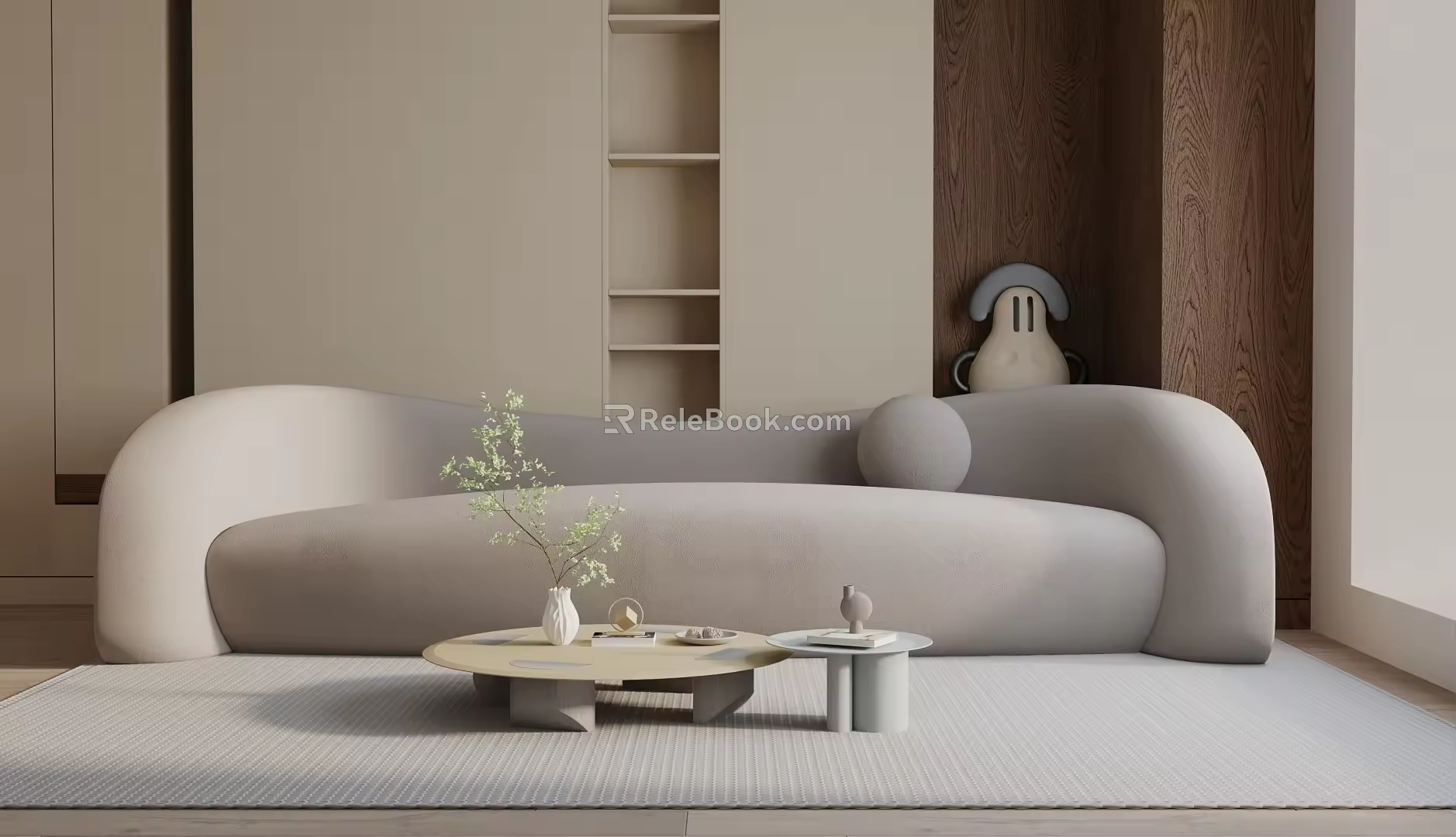 Modern three-seat sofa 3d model