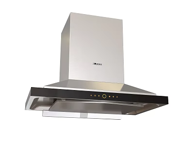 Modern Design Kitchen Range Hood with Stainless Steel Body and Black Control Panel 3d model