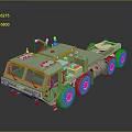 Green Military Heavy Duty Vehicle With Multi Wheel Drive And Flatbed Cargo Structure
