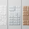 Modern switch socket panel combination 3d model