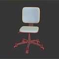 Modern Office Chair With Blue Cushioned Seat Backrest And Five Wheel Base