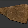 Ancient Carved Animal Figure On Brown Stone Artifact With Intricate Engravings