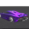 Purple Sports Car With Sleek Aerodynamic Body And Shiny Modern Design