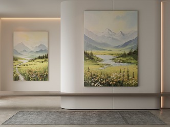 Quiet Landscape Painting Quiet Decorative Painting Hanging Painting 3d model