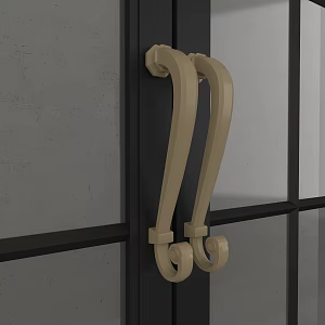 All copper European style outdoor door handle 3d model