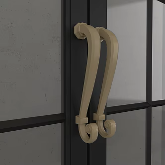 All copper European style outdoor door handle 3d model