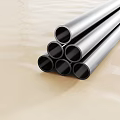 Stainless Steel Metal Pipes Stacked As Hardware Tools For Construction
