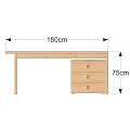 Simple Modern Wooden Desk With Functional Drawers And Natural Wood Finish