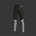 Sleek High Waist Black Silver Tight Pants With Metallic Leg Design Details
