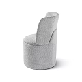 Light Gray Single Sofa With Plush Fabric And Modern Rounded Design 3d model