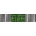 Modern Building Exterior Wall With Green Vertical Garden And Striped Metal Panels Design