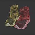 Black High Top Shoes with Mesh Upper White Rubber Sole and Adjustable Straps