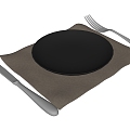 Tableware knife and fork placemat 3d model