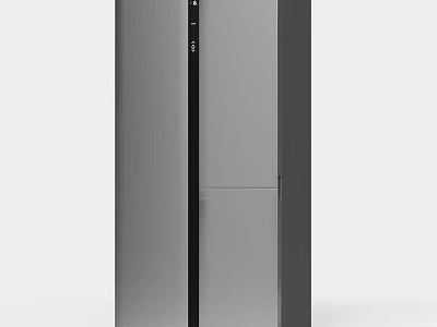 Modern Stainless Steel Upright Refrigerator Freezer With Sleek Design And Digital Controls 3d model