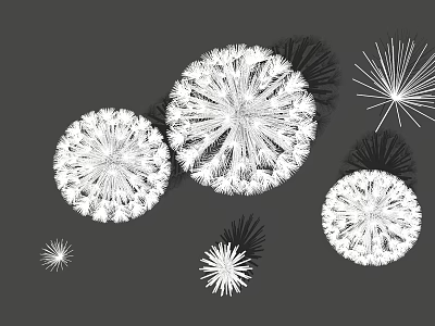 Modern Abstract White Radial Sculptures With Multiple Sizes On Gray Background 3d model