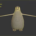 Realistic 3D Penguin Figure With Black Head And White Body Standing On Gray Background