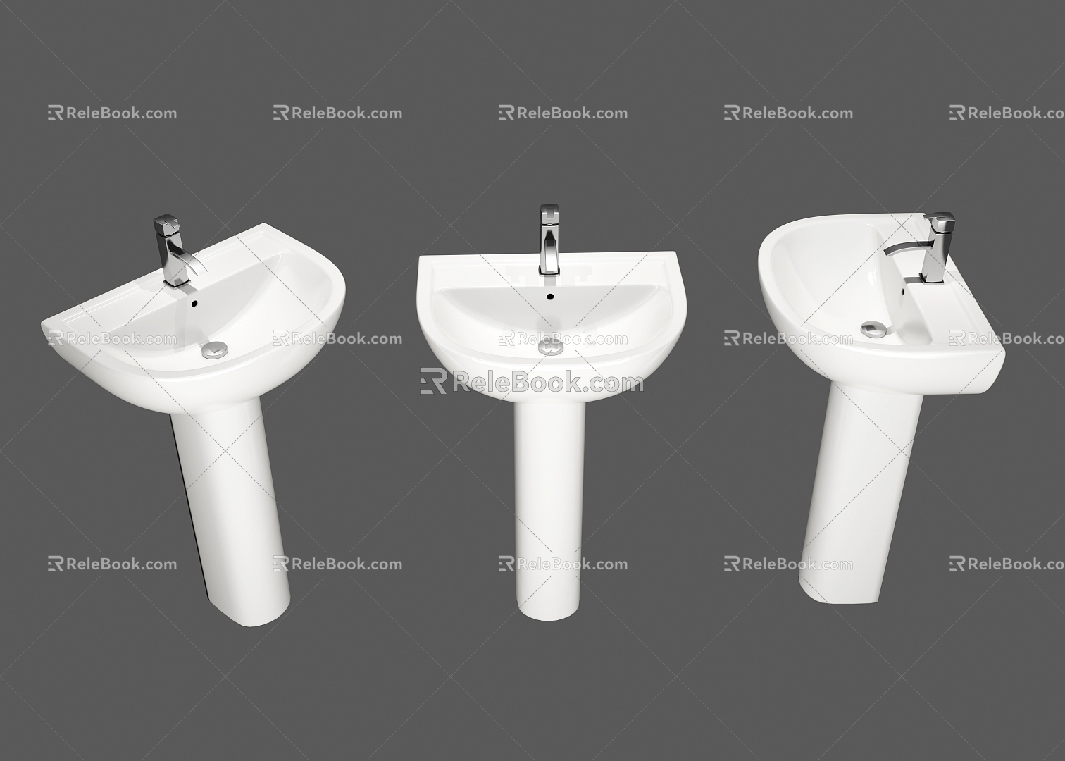 Pillar basin wash basin 3d model