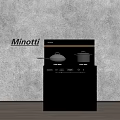 Minotti Black Cooking Stove With Two Pots On Modern Kitchen Counter