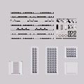 Assorted Parts Kit With Long Strips Circular Components Grid Panels For Assembly