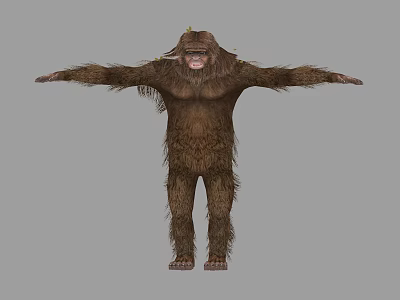 Detailed Realistic Large Brown Reptile Model With Extended Limbs And Scaly Skin Texture 3d model