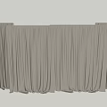 Gray Multiple Panel Soft Fabric Curtains With Elegant Drape For Modern Interior Design 3d model