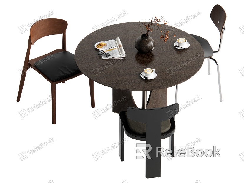 Dining table and chair combination round table model