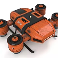 Orange Industrial Drone With Four Propellers And R04 Label Design