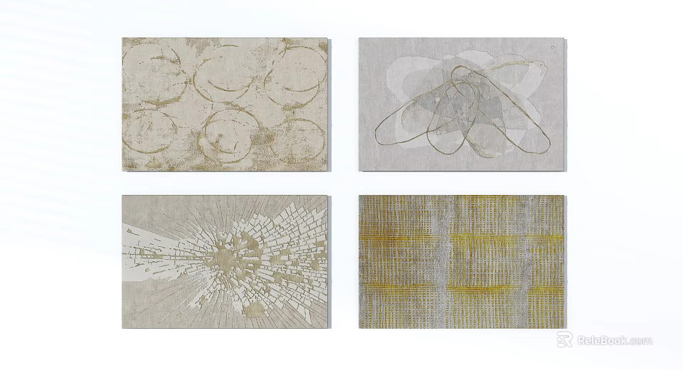 Modern Square Rugs with Abstract Patterns and Geometric Designs for Home Decor 3d model