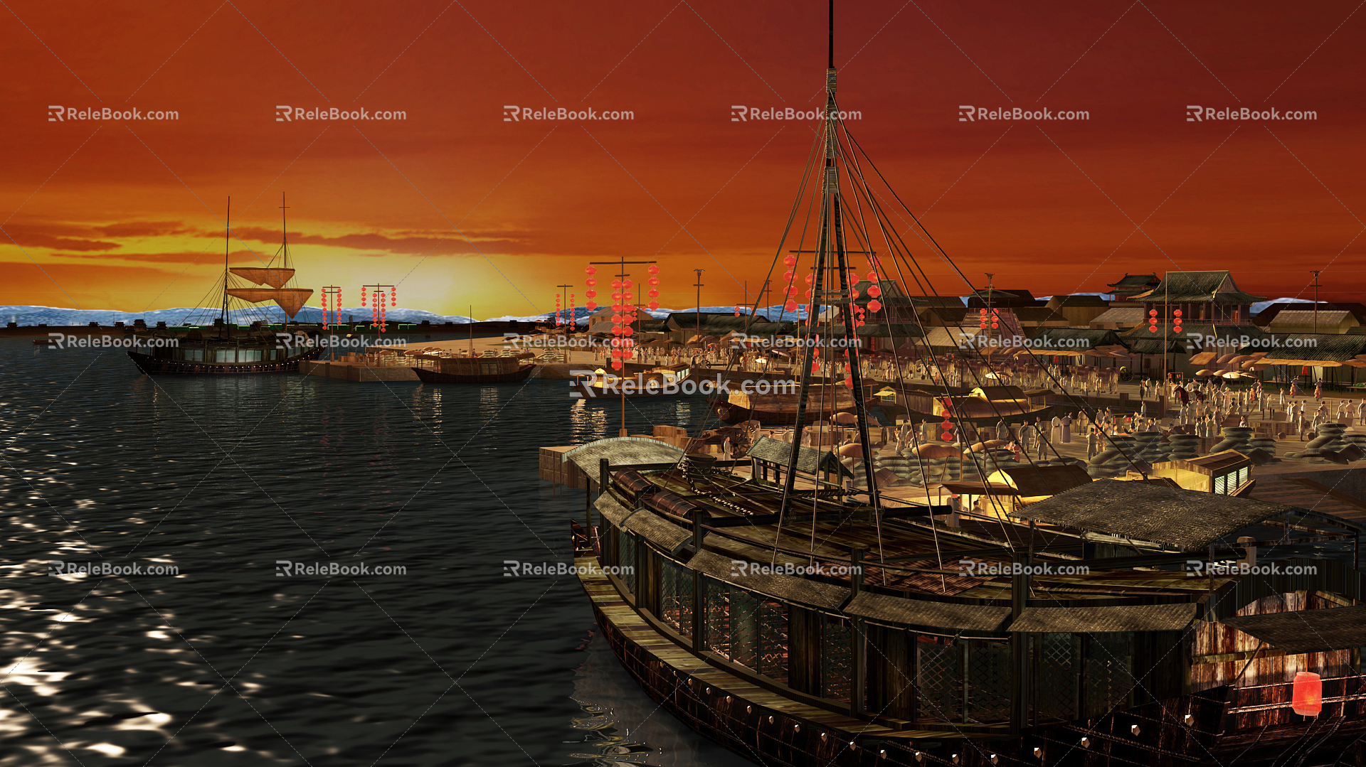 Chinese wharf 3d model