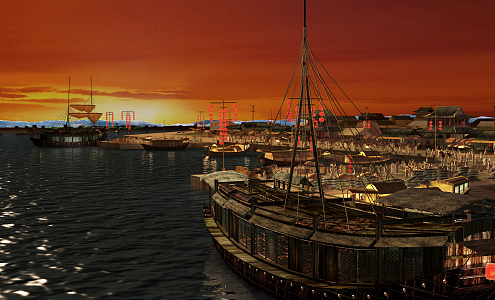 Chinese wharf 3d model