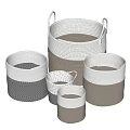 Woven Storage Baskets In Different Sizes Gray White With Handles For Modern Home Organization