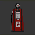 Vintage Red Gas Pump With Retro Design Analog Display And Fuel Hose