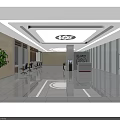 Modern Bank Lobby Interior With Spacious Design Reception Desk And Seating 3d model