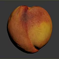 Fresh Ripe Juicy Peach With Vibrant Orange Red Yellow Smooth Skin Isolated On Dark Background
