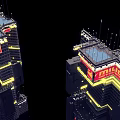 Future Architecture Design With Tall Skyscrapers Neon Lights And Digital Billboards