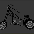 Black Custom Bicycle With Unique Frame Large Wheels And High Handlebars 3d model