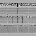 Construction Component Metal Mesh Fence With Barbed Wire Security Design 3d model