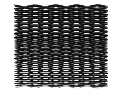 Modern Black Woven Texture Decorative Ornament Set With Wave Grid Pattern Design 3d model