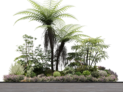 Modern shrub plant landscape cluster 3d model