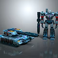 Highly Detailed Mechanical Robot And Tank Collectible Action Figure Model